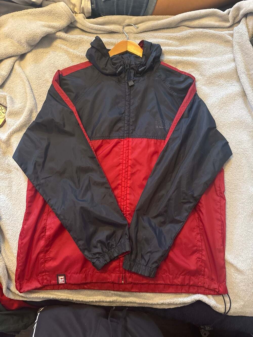 Vintage Chaps Ralph Lauren Colorblock Windbreaker Full Zip Hooded Jacket